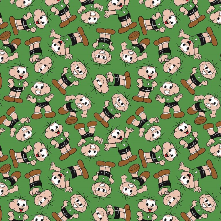 Tecido Autocolante - Turma da Mônica - Cebolinha fundo verde