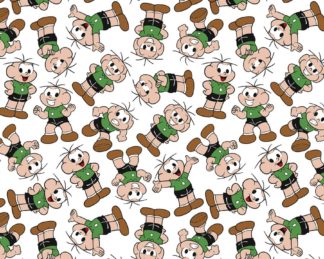 Tecido Autocolante - Turma da Mônica - Cebolinha fundo branco