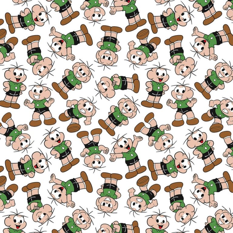 Tecido Autocolante - Turma da Mônica - Cebolinha fundo branco