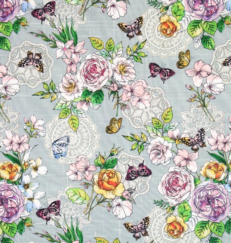 Tecido Autocolante Impermeável - Linho Floral 15