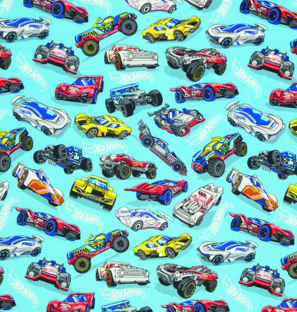 Tecido Autocolante - Hot Wheels