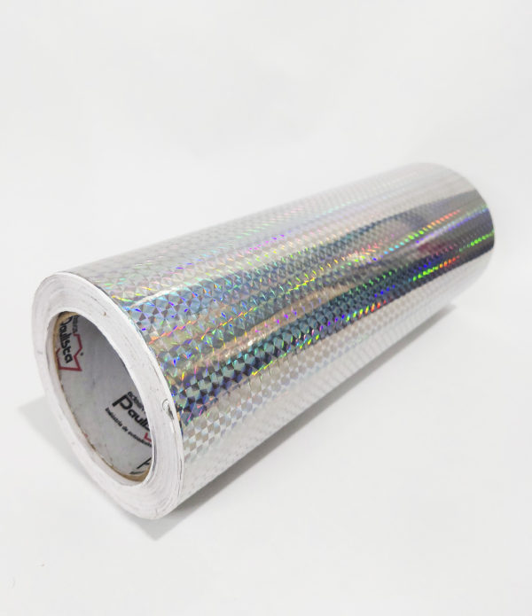 Vinil Top Holográfico Triângulo Prata